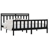 Bed Frame without Mattress Black Solid Wood Pine 200x200 cm 3107052