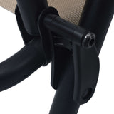 Chair Set of 2 Cream Textilene, Steel Standard Foldable Chair 47924