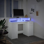 ZNTS Desk with LED Lights White 120x55x91 cm Engineered Wood 3309411