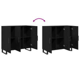 Sideboard Black Oak 90 x 34 x 80 cm Engineered Wood 862955