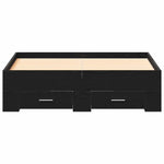 Bed Frame with Drawers Black oak 120 x 190 cm Engineered wood 3333980