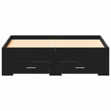Bed Frame with Drawers Black oak 120 x 190 cm Engineered wood 3333980