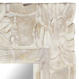 321632 Mirror White 50x50 cm Solid Mango Wood