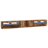 TV Cabinet with LED Lights Old Wood 300x35x40 cm Engineered Wood 3329169