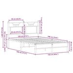 Bed Frame without Mattress Smoked Oak 120x190 cm Small Double Engineered Wood 4106887