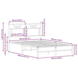 Bed Frame without Mattress Smoked Oak 120x190 cm Small Double Engineered Wood 4106887