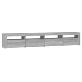 TV Cabinet with LED Lights Grey Sonoma 240x35x40 cm 3152768