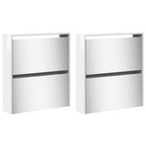 Shoe Cabinet with Mirror 4-Layer High Gloss White 63x17x134 cm 3228276