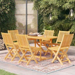 ZNTS 7 Piece Garden Dining Set Solid Teak Wood 3059563