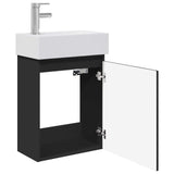 Bathroom Vanity Unit with Tap Black 45.5 x 22.5 x 84 cm 889502