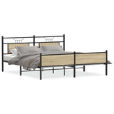 Metal Bed Frame without Mattress Sonoma Oak 180x200 cm Super King 3325125