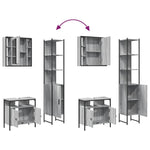 ZNTS 3 Piece Bathroom Cabinet Set Grey Sonoma Engineered Wood 3214738