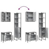 ZNTS 3 Piece Bathroom Cabinet Set Grey Sonoma Engineered Wood 3214738