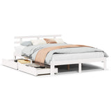 Bed Frame with Drawers without Mattress White 120x200 cm 3302009
