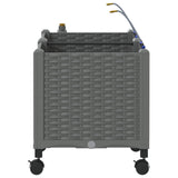 Garden Planter with Irrigation&Wheels 2 pcs Light Grey PP 3422997
