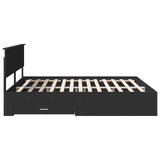 Bed Frame Black and Silver 200 x 200 cm Engineered Wood 3408223