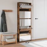 Shoe Cabinet with Mirror 5-Layer Smoked Oak 63x17x169.5 cm 3228283