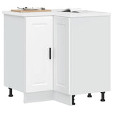 Kitchen Corner Base Cabinet Porto White Engineered Wood 853987