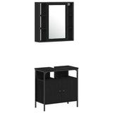 Bathroom Furniture Set 4 pcs Black Oak Engineered Wood 3334431