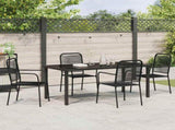 Garden Dining Set 5 pcs Black Powder-Coated Steel 3379159