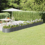 Garden Raised Bed Galvanised Steel 620x80x36 cm Grey 318944