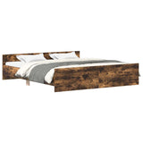 Bed Frame without Mattress Smoked Oak 200x200 cm 3203737