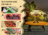Stained Glass Table Lamp, Handmade Antique Bedside Lamp, Decorative Night Light for Bedroom, Living T3398P343131