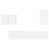 TV Wall Cabinet Set Wall-mounted 4 pcs White Engineered Wood 3408934