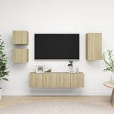 5 Piece TV Cabinet Set Sonoma Oak Engineered Wood 3079010