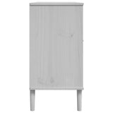 Sideboard SENJA Rattan Look White 112x40x80 cm Solid Wood Pine 358026