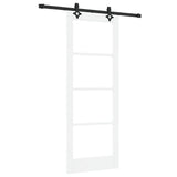 Sliding Door White 78 x 202 cm Solid Pine Wood and Glass 3332272