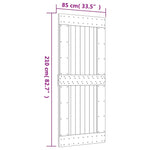 Sliding Door with Hardware Set 85x210 cm Solid Wood Pine 3203262