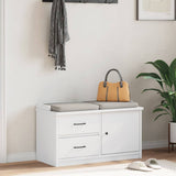 Hallway Bench SANDNES White 87x40x50 cm Solid Wood Pine 4010465