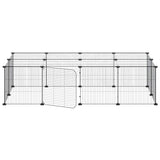 20-Panel Pet Cage with Door Black 35x35 cm Steel 3114058
