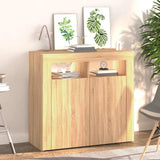 Sideboard with LED Lights Sonoma Oak 80x35x75 cm 804331