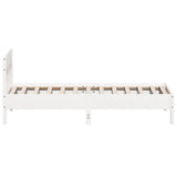 Bed Frame without Mattress White 75x190 cm Small Single Solid Wood Pine 842679