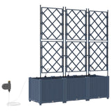 Garden Planter 3 pcs Grey 120 x 40 x 142 cm Plastic 42002876