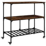 Kitchen Trolley Smoked Oak 100x50x95 cm Engineered Wood 842308