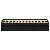 Bed Frame without Mattress Black Oak 200x200 cm Engineered Wood 3329336