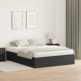 Storage Bed Frame Black Oak 140 x 200 cm Engineered Wood 3335374