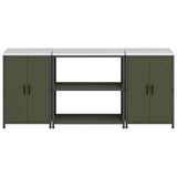 Kitchen Storage Set HATTEM 3 pcs Olive Green Cold-rolled Steel 3392669