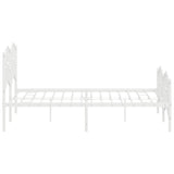 Metal Bed Frame without Mattress with Footboard White 140x190cm 373856