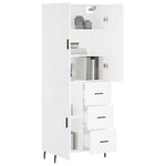 Highboard White 69.5x34x180 cm Engineered Wood 3195915