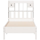 Bookcase Bed White Solid pinewood Single Bookcase Bed 3322931