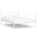 ZNTS Bed Frame without Mattress with Slatted Base White Metal 120x200 cm 284449