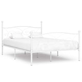 Bed Frame without Mattress with Slatted Base White Metal 140x200 cm 284450