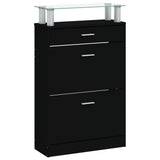 Shoe Cabinet Black 63x24x104 cm Engineered Wood 342564