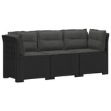 3-Seater Garden Sofa with Cushions Rattan Look PP Anthracite 3443835