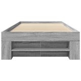 ZNTS Bed Frame without Mattress Grey Sonoma 90x190 cm Single Engineered Wood 3295525