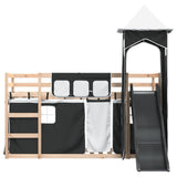 Bunk Bed without Mattress with Slide White and Black 80x200 cm 3284197